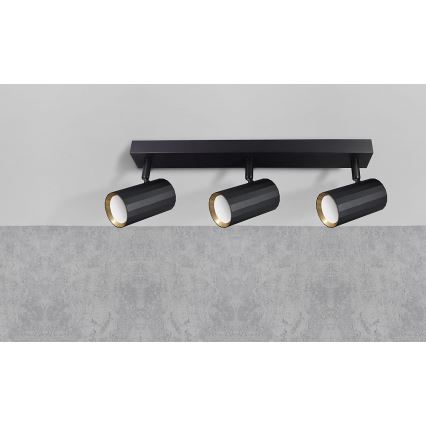 Akcentinis apšvietimas NICEA 3xGU10/10W/230V juoda