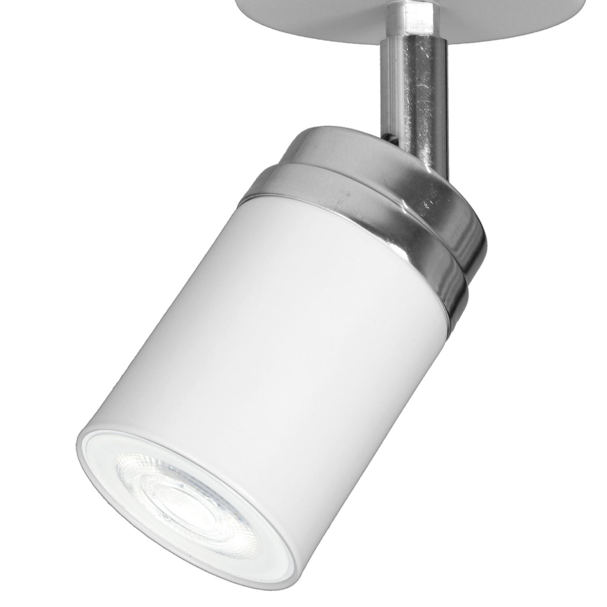 Akcentinis apšvietimas RENO 1xGU10/8W/230V balta/blizgus chromas