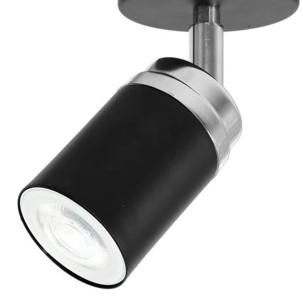Akcentinis apšvietimas RENO 1xGU10/8W/230V juoda/blizgus chromas