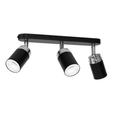 Akcentinis apšvietimas RENO 3xGU10/8W/230V juoda/blizgus chromas