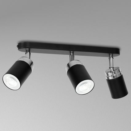 Akcentinis apšvietimas RENO 3xGU10/8W/230V juoda/blizgus chromas