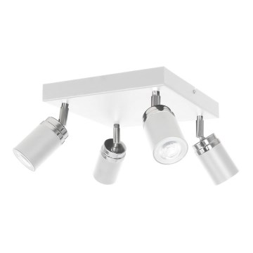 Akcentinis apšvietimas RENO 4xGU10/8W/230V balta/blizgus chromas