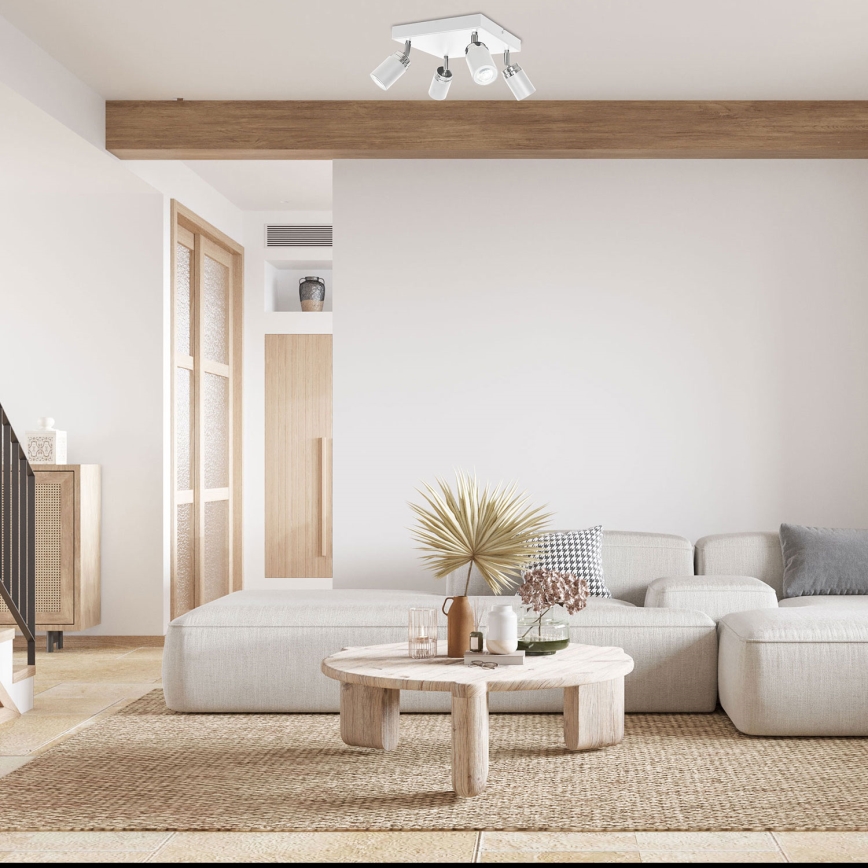 Akcentinis apšvietimas RENO 4xGU10/8W/230V balta/blizgus chromas