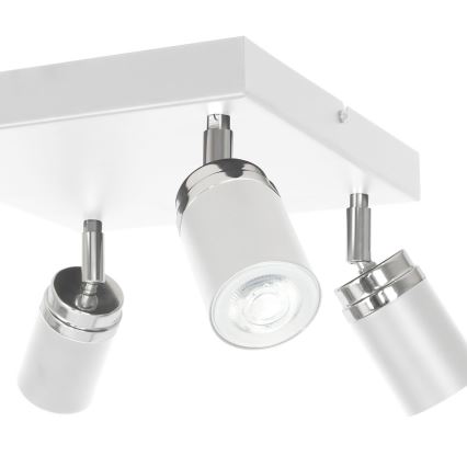 Akcentinis apšvietimas RENO 4xGU10/8W/230V balta/blizgus chromas