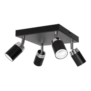 Akcentinis apšvietimas RENO 4xGU10/8W/230V juoda/blizgus chromas