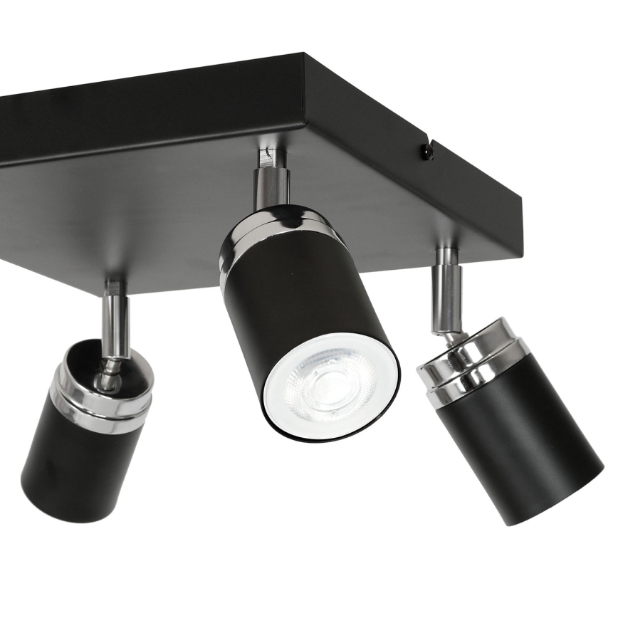 Akcentinis apšvietimas RENO 4xGU10/8W/230V juoda/blizgus chromas