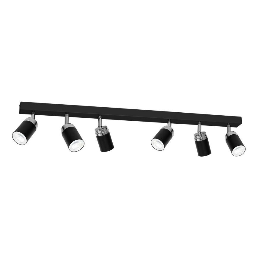 Akcentinis apšvietimas RENO 6xGU10/60W/230V juoda/blizgus chromas
