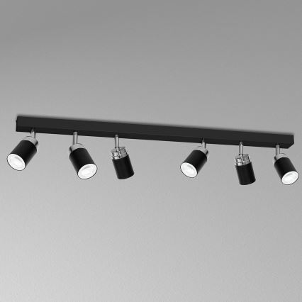 Akcentinis apšvietimas RENO 6xGU10/60W/230V juoda/blizgus chromas