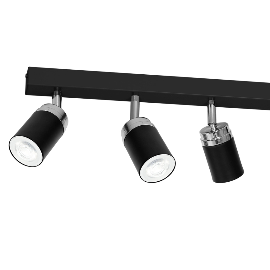 Akcentinis apšvietimas RENO 6xGU10/60W/230V juoda/blizgus chromas