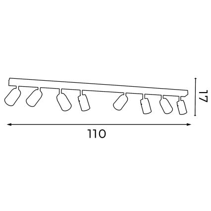 Akcentinis apšvietimas RENO 8xGU10/8W/230V balta/blizgus chromas