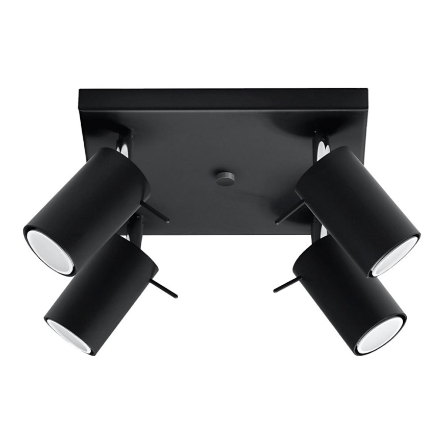 Akcentinis apšvietimas RING 4 4xGU10/10W/230V juoda