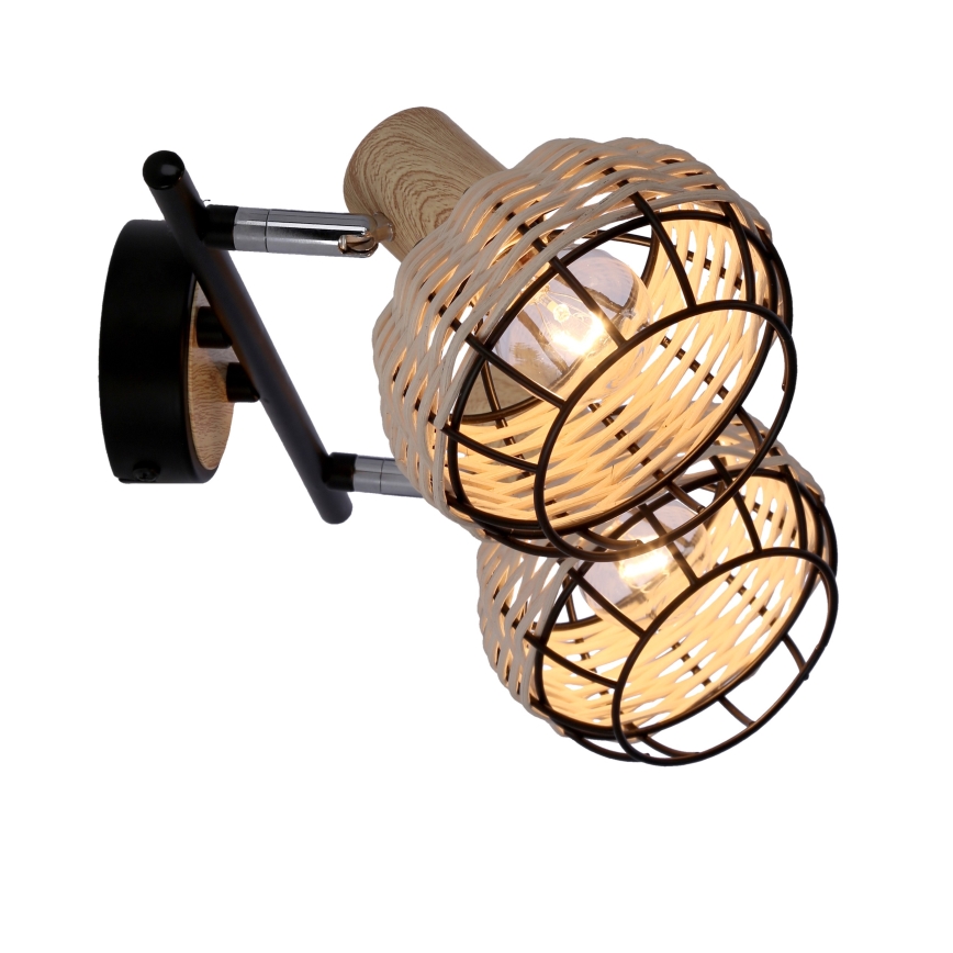 Akcentinis apšvietimas TAJGA 2xE14/40W/230V rotangas/juoda