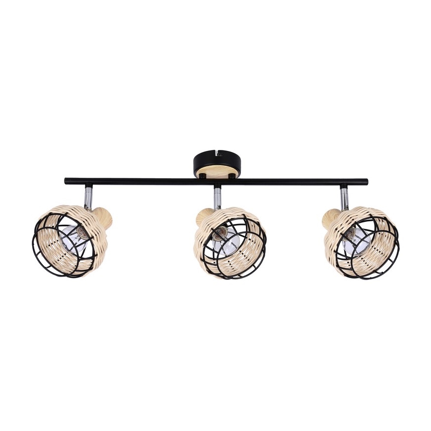 Akcentinis apšvietimas TAJGA 3xE14/40W/230V rotangas/juoda