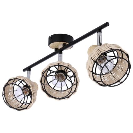 Akcentinis apšvietimas TAJGA 3xE14/40W/230V rotangas/juoda