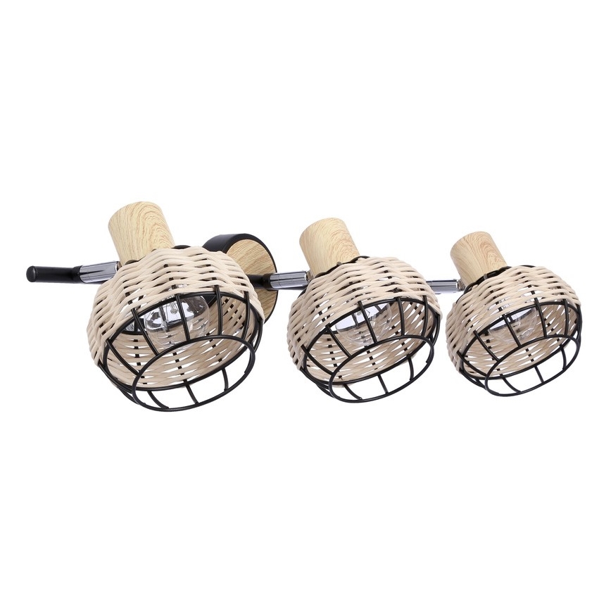 Akcentinis apšvietimas TAJGA 3xE14/40W/230V rotangas/juoda