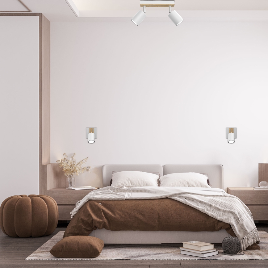 Akcentinis apšvietimas TERRA 2xGU10/8W/230V balta/ąžuolas