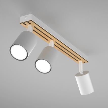 Akcentinis apšvietimas TERRA 3xGU10/8W/230V balta/ąžuolas