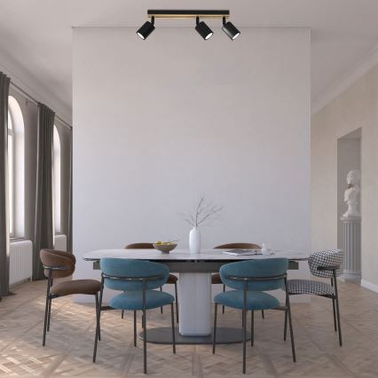 Akcentinis apšvietimas TERRA 3xGU10/8W/230V juoda/ąžuolas