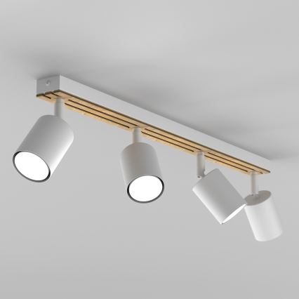 Akcentinis apšvietimas TERRA 4xGU10/8W/230V balta/ąžuolas