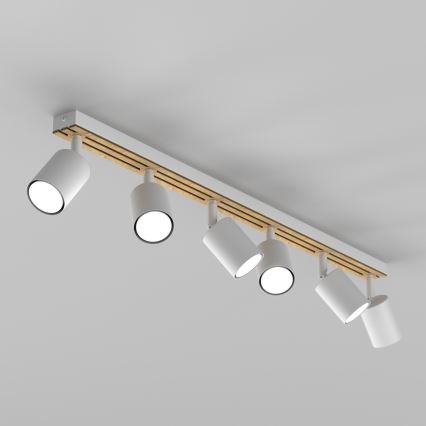 Akcentinis apšvietimas TERRA 6xGU10/8W/230V balta/ąžuolas