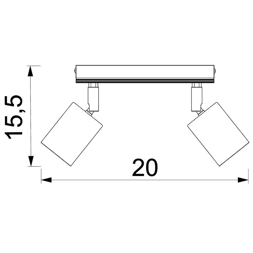 Akcentinis apšvietimas TULON 2xGU10/8W/230V juoda/ąžuolas