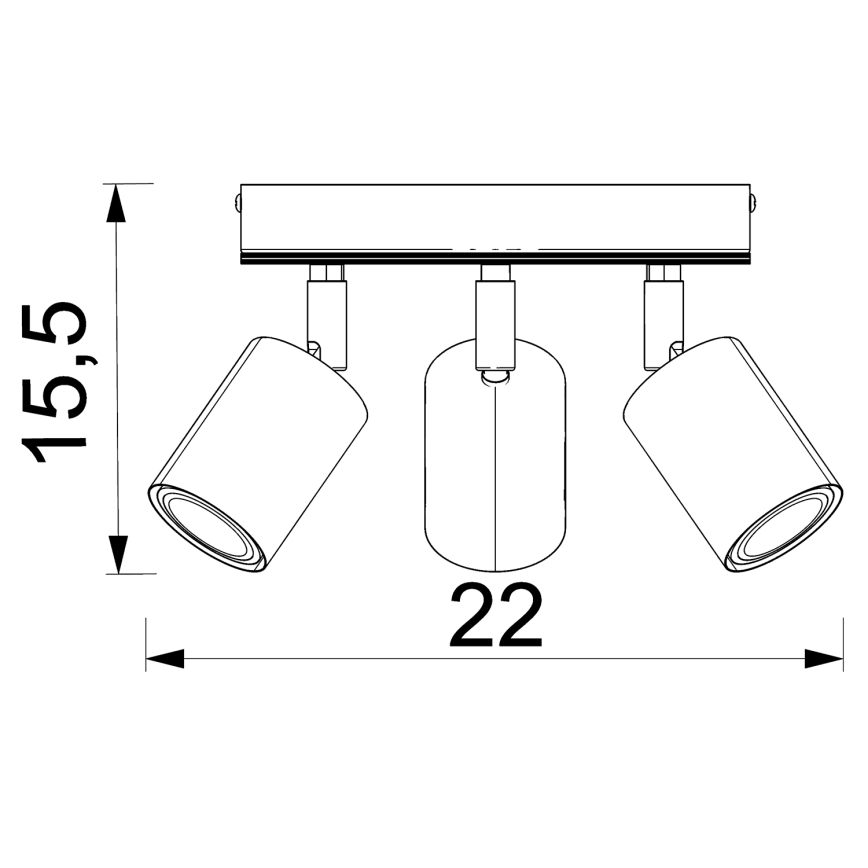 Akcentinis apšvietimas TULON 3xGU10/8W/230V balta/ąžuolas