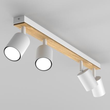 Akcentinis apšvietimas TULON 4xGU10/8W/230V balta/ąžuolas