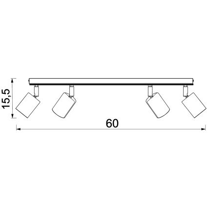 Akcentinis apšvietimas TULON 4xGU10/8W/230V juoda/ąžuolas