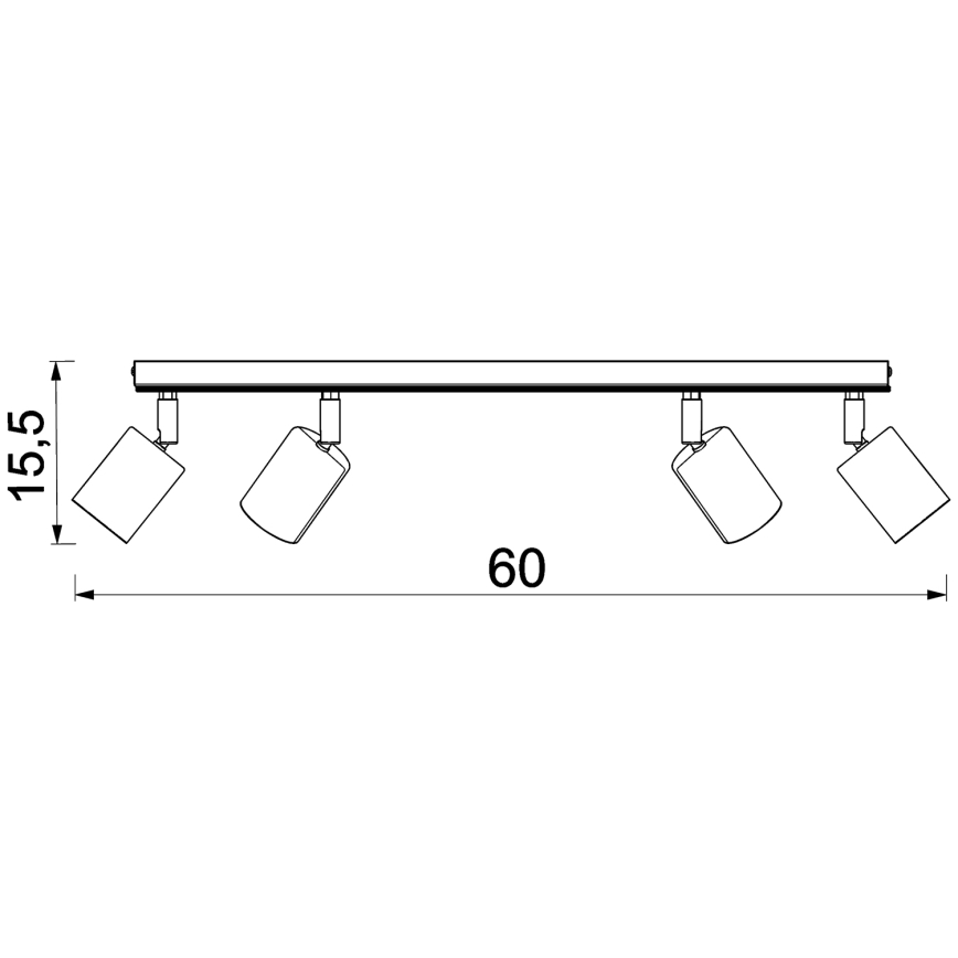 Akcentinis apšvietimas TULON 4xGU10/8W/230V juoda/ąžuolas