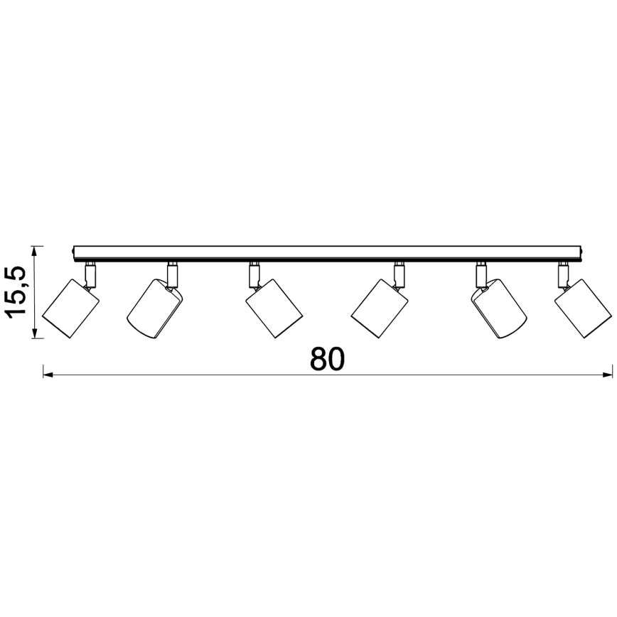 Akcentinis apšvietimas TULON 6xGU10/8W/230V juoda/ąžuolas