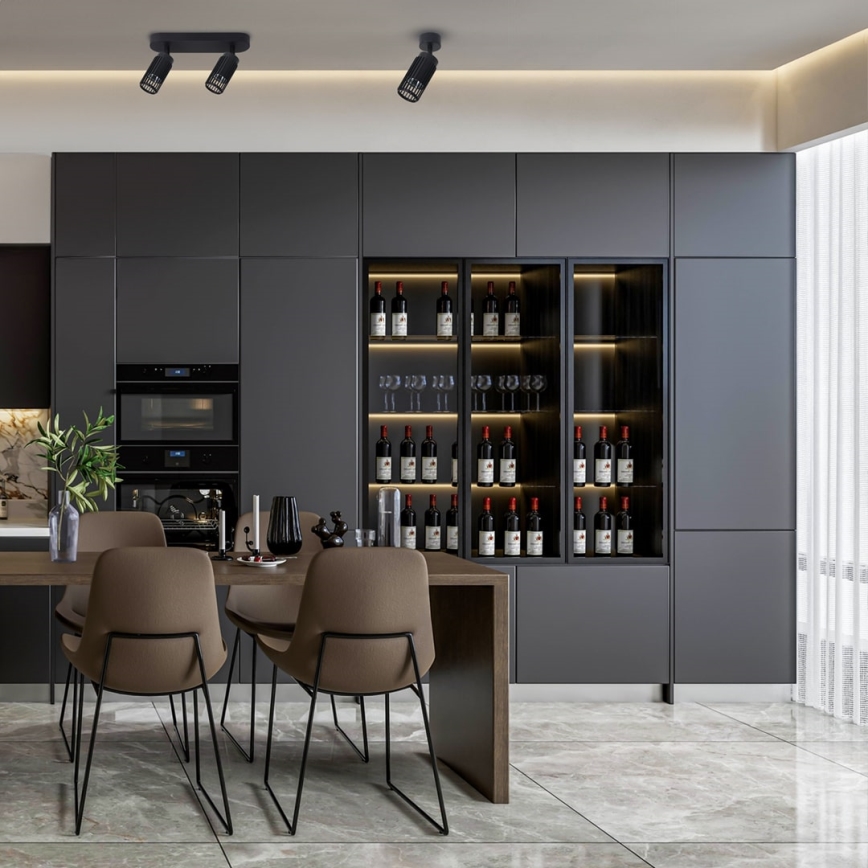 Akcentinis apšvietimas VERTICAL 2xGU10/8W/230V juoda