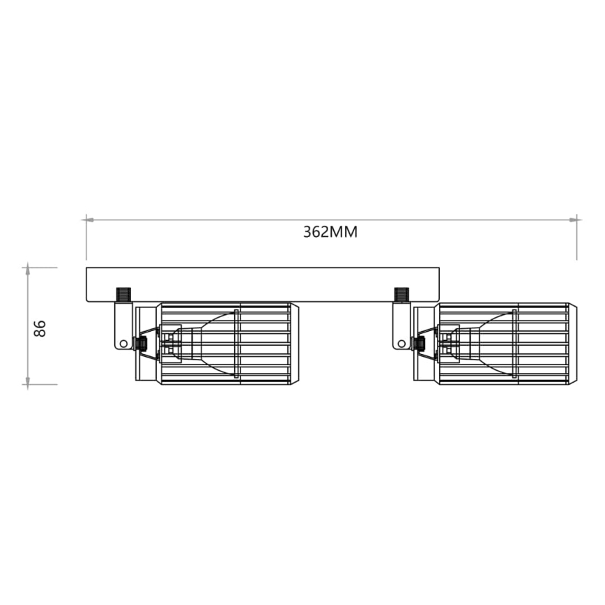 Akcentinis apšvietimas VERTICAL 2xGU10/8W/230V juoda