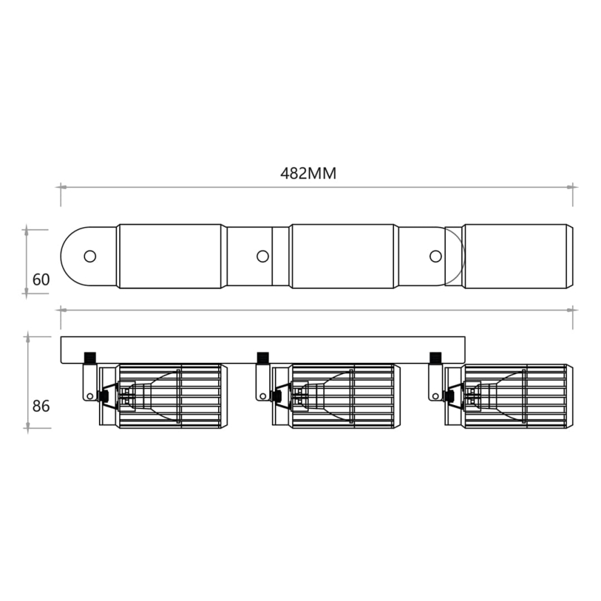 Akcentinis apšvietimas VERTICAL 3xGU10/8W/230V juoda