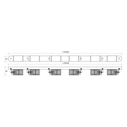 Akcentinis apšvietimas VERTICAL 6xGU10/8W/230V balta