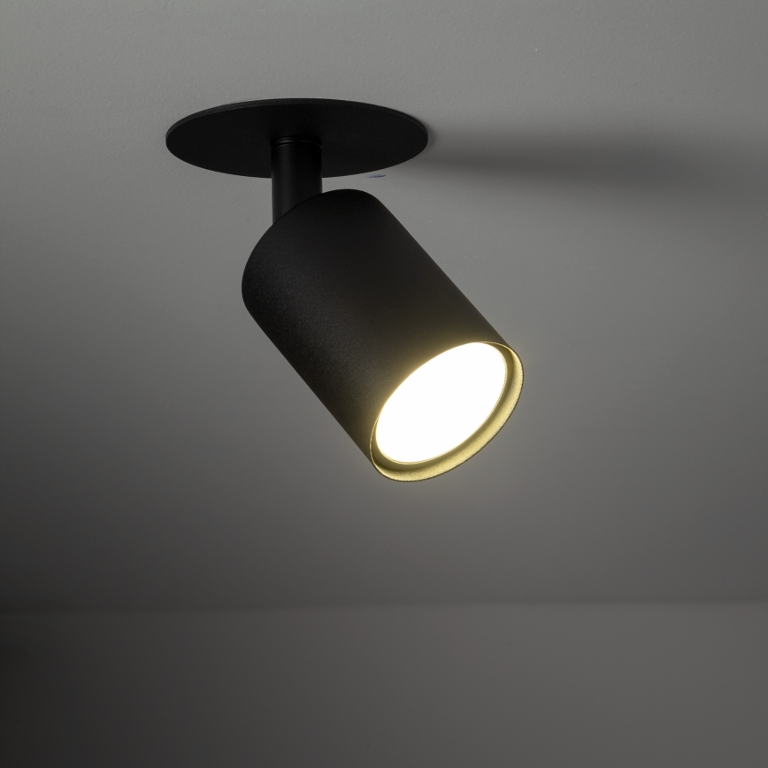 Akcentinis įleidžiamas šviestuvas NEX 1xGU10/10W/230V juoda