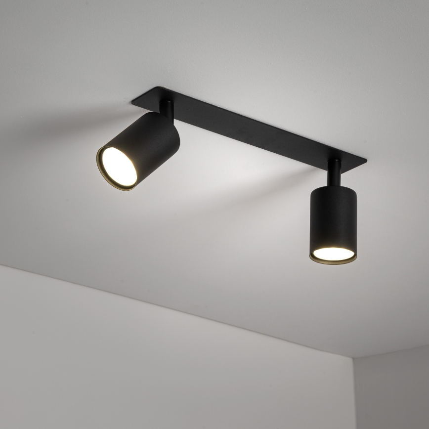 Akcentinis įleidžiamas šviestuvas NEX 2xGU10/10W/230V juoda