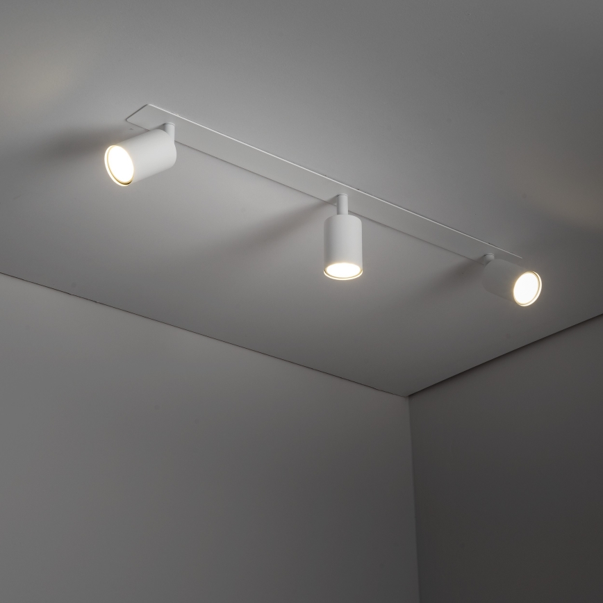 Akcentinis įleidžiamas šviestuvas NEX 3xGU10/10W/230V balta