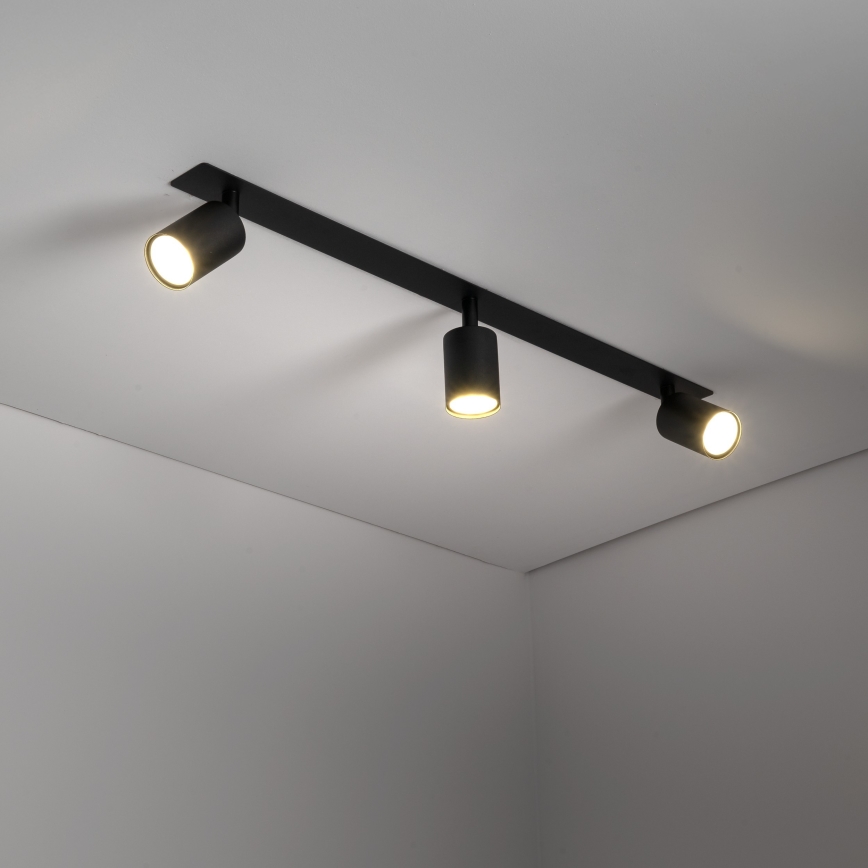 Akcentinis įleidžiamas šviestuvas NEX 3xGU10/10W/230V juoda