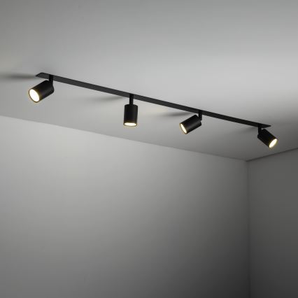 Akcentinis įleidžiamas šviestuvas NEX 4xGU10/10W/230V juoda