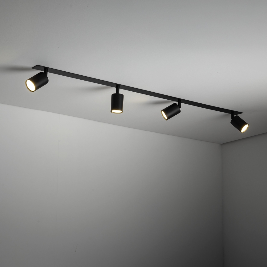 Akcentinis įleidžiamas šviestuvas NEX 4xGU10/10W/230V juoda