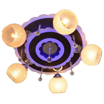 Akcentinis šviestuvas ARONA 5xE27/15W/230V+LED juodas