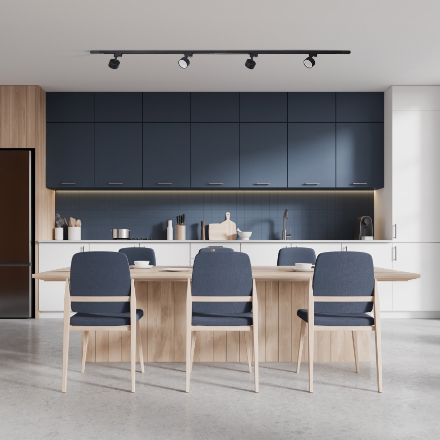 Akcentinis apšvietimas 1-fazės bėgių sistemai AVIA 1xGX53/15W/230V juoda