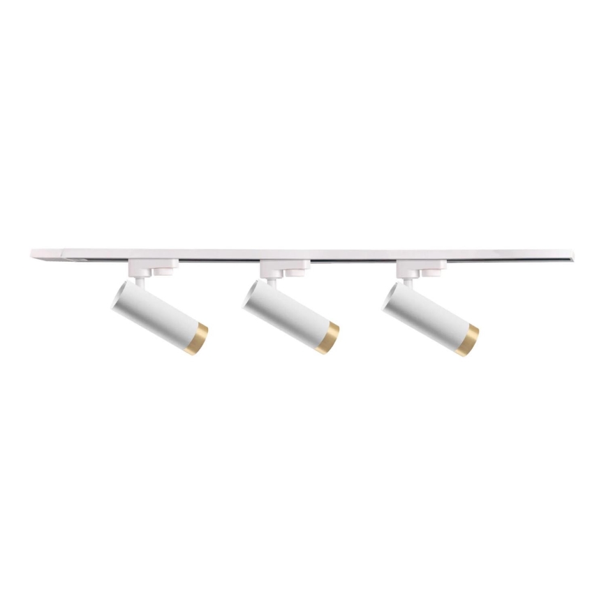 Akcentinis šviestuvas bėgių sistemai FADO 3xGU10/10W/230V + 1 m bėgių sistema balta