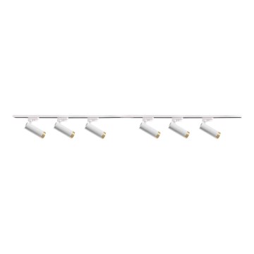 Akcentinis šviestuvas bėgių sistemai FADO 6xGU10/10W/230V + 2x1 m bėgių sistema balta