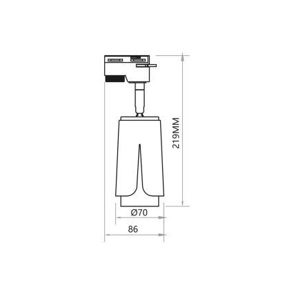 Akcentinis šviestuvas bėgių sistemai gėlė 1xGU10/8W/230V balta