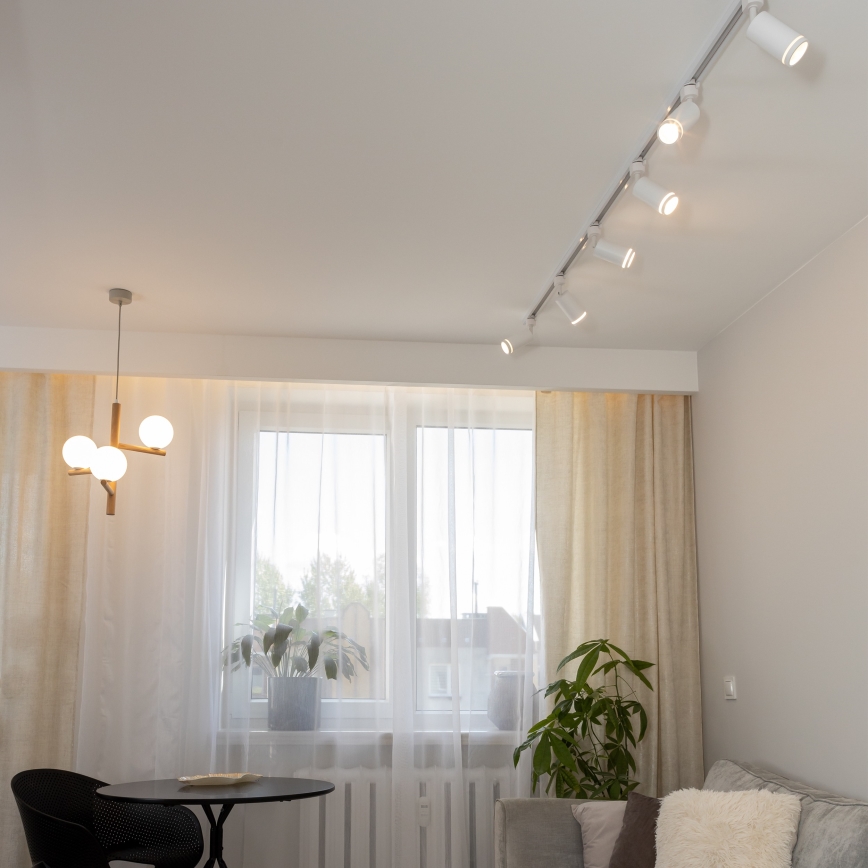 Akcentinis apšvietimas 1-fazės bėgių sistemai JET RING 1xGU10/10W/230V balta