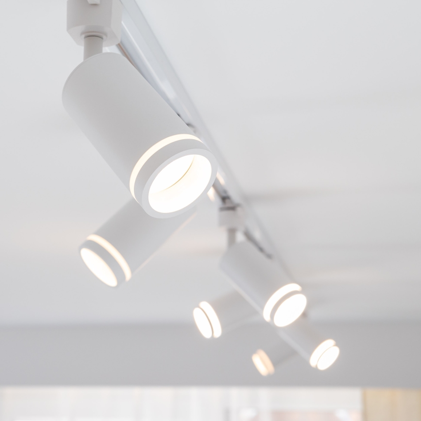 Akcentinis apšvietimas 1-fazės bėgių sistemai JET RING 1xGU10/10W/230V balta