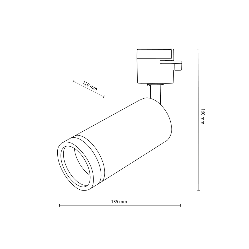 Akcentinis apšvietimas 1-fazės bėgių sistemai JET RING 1xGU10/10W/230V balta
