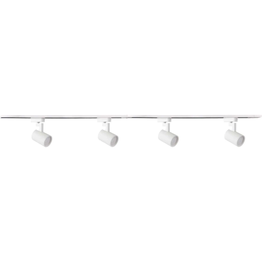 Akcentinis šviestuvas bėgių sistemai LYNX 4xGU10/10W/230V + 2 x 75 cm bėgių sistema balta