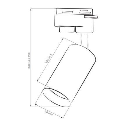 Akcentinis šviestuvas bėgių sistemai MARIBEL 3xGU10/10W/230V +1 m bėgis sistema balta